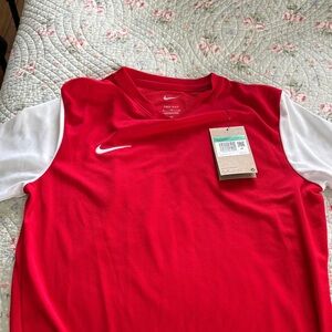 Nike Red and White Athletic Shirt NEW